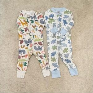 Two Hanna Andersson PJs / Footless Animal Print One-Pieces